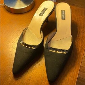 Kate Spade black fabric with sequins, kitten heels
